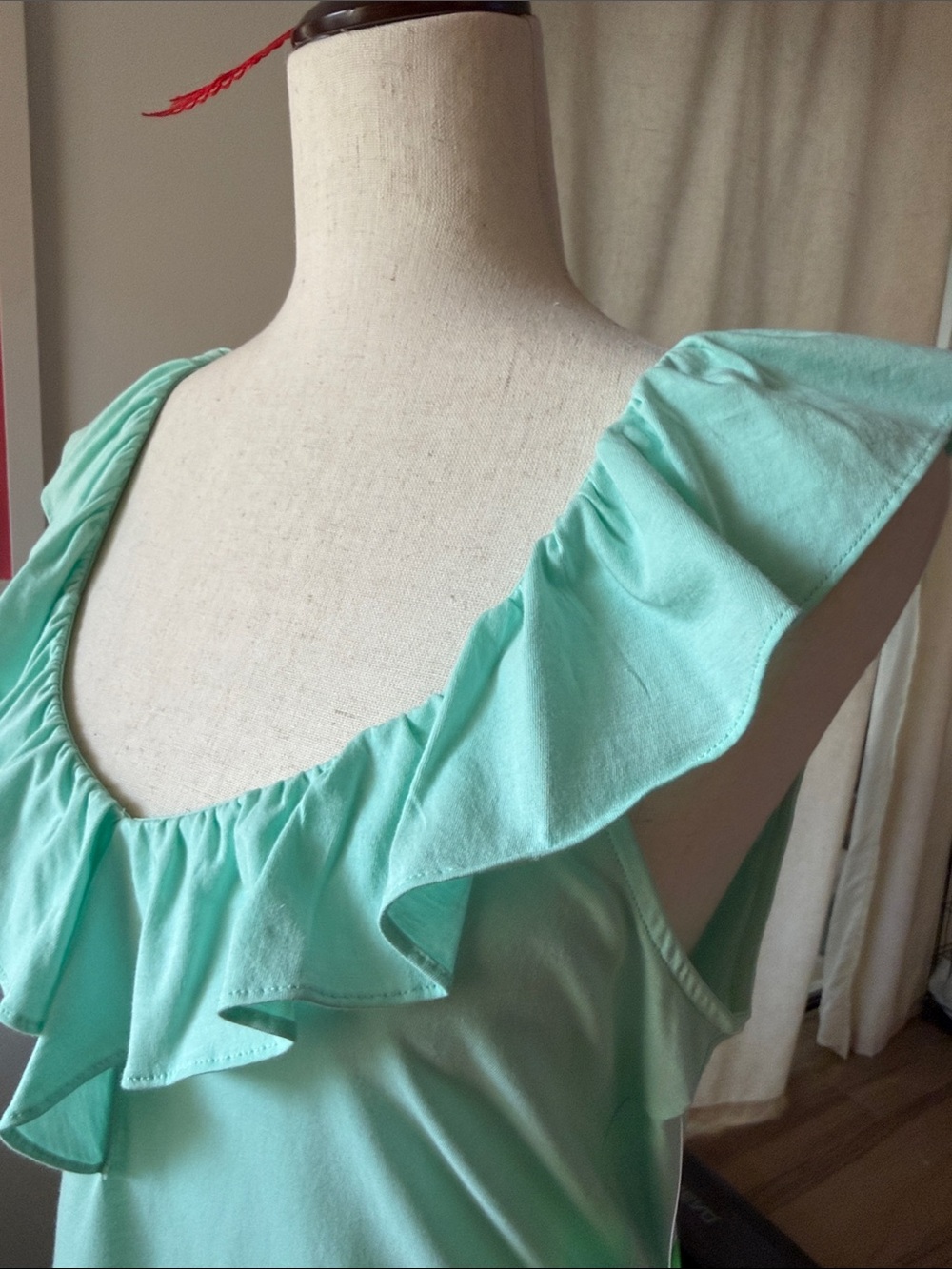 Lilly Pulitzer Mint Ruffle Scoop Neck Tank - Picture 4 of 4
